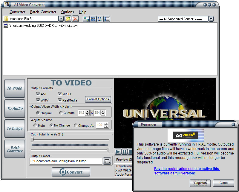 Screenshot of A4 Video Converter